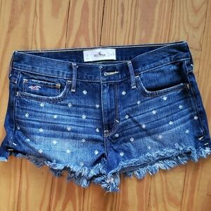 Hollister Blue Denim Shorts with sparkles